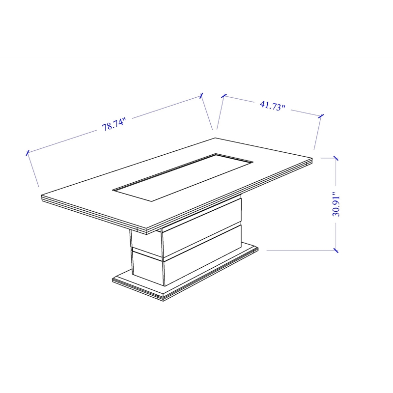 Global Furniture USA Monaco Dark Gray Wood Dining Table