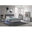 Global Furniture USA Amelia Solid Wood Gray Black 6-Drawer Dresser