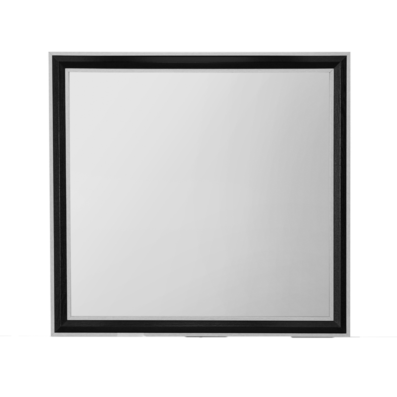 Global Furniture USA Amelia Solid Wood Gray Black Mirror