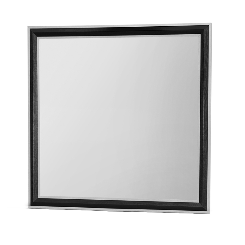 Global Furniture USA Amelia Solid Wood Gray Black Mirror