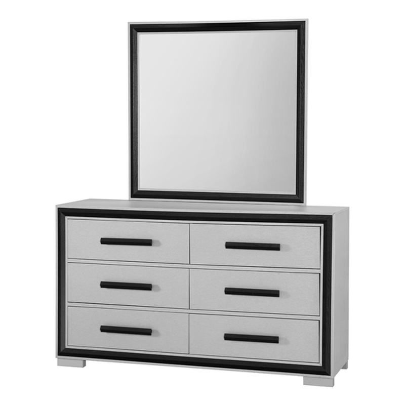 Global Furniture USA Amelia Solid Wood Gray Black Mirror