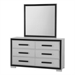 Global Furniture USA Amelia Solid Wood Gray Black Mirror