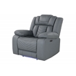 Global Furniture USA U7068 Gray Fabric 10 Power Recliner With LED
