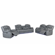 Global Furniture USA U7068 Gray Fabric 10 Power Recliner With LED