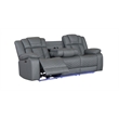 Global Furniture USA U7068 Gray Fabric Power Reclining Sofa with DDT WC and LED