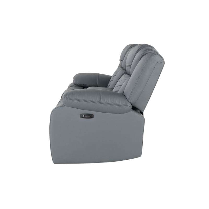 Global Furniture USA U7068 Gray Fabric Power Reclining Sofa with DDT WC and LED
