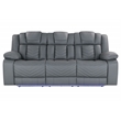Global Furniture USA U7068 Gray Fabric Power Reclining Sofa with DDT WC and LED