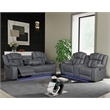 Global Furniture USA U7068 Gray Fabric Power Reclining Set with LED