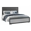 Global Furniture USA Amelia Solid Wood Gray Black Queen Bed with LED