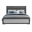 Global Furniture USA Amelia Solid Wood Gray Black Queen Bed with LED
