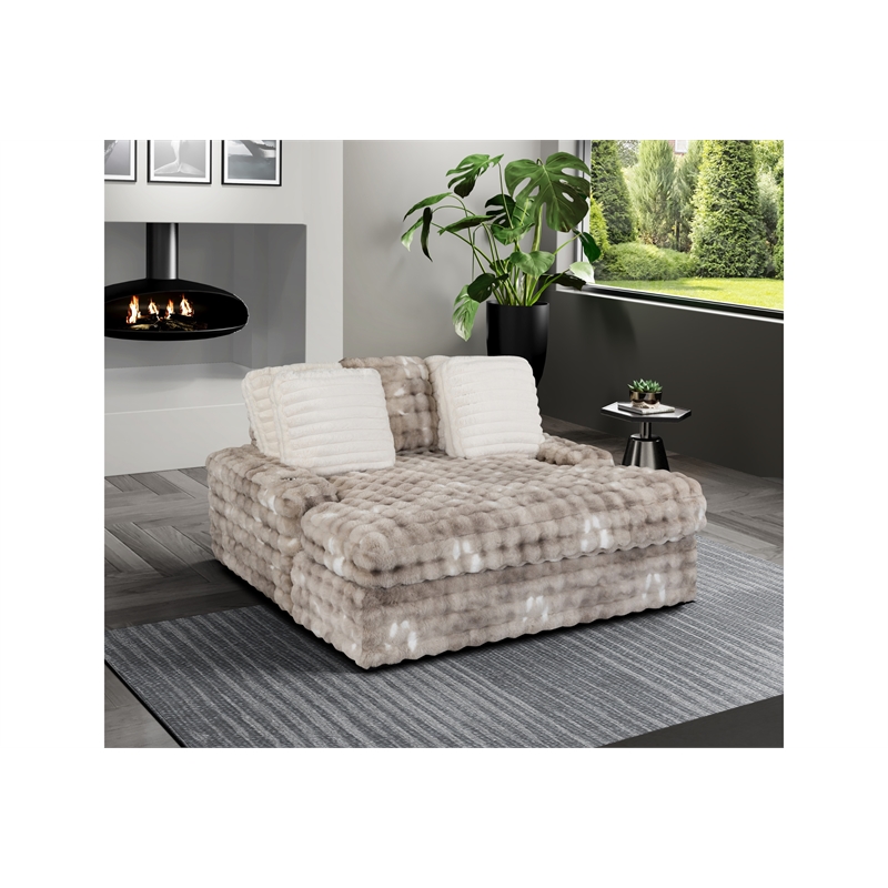 Global Furniture USA U8292 Gray Fabric Lounger Sofa with USB
