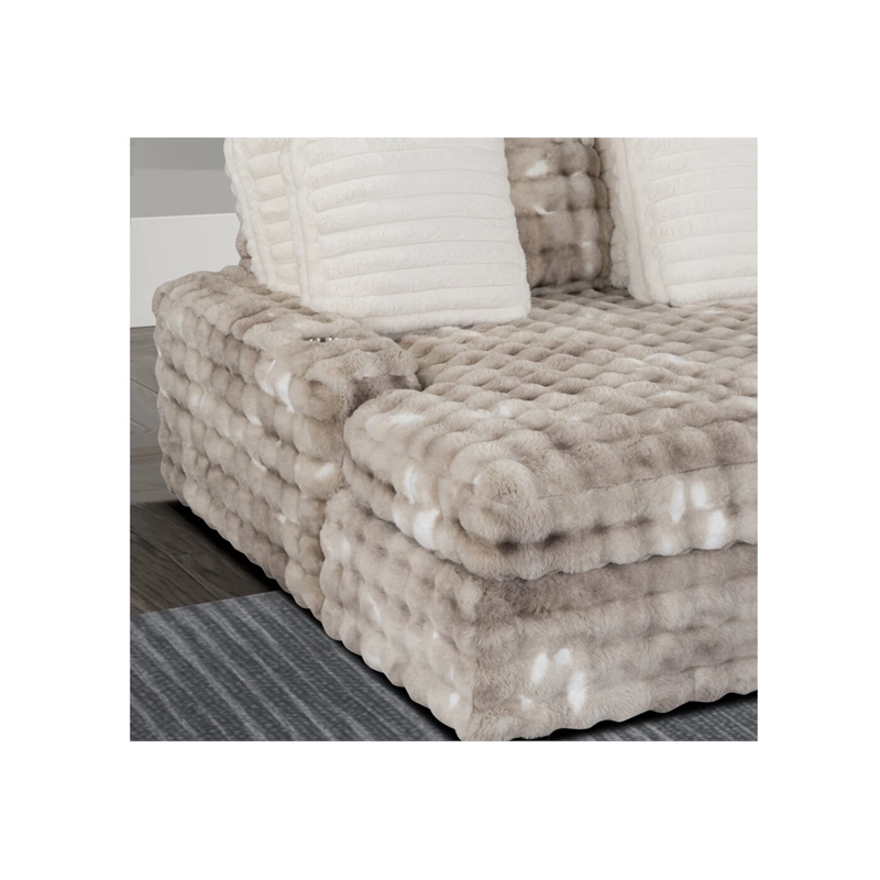 Global Furniture USA U8292 Gray Fabric Lounger Sofa with USB