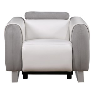 global furniture usa u8520 blanche white/gray fabric f06 power recliner