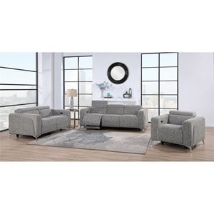 global furniture usa u8521 two-tone gray fabric 36 power reclining set