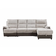 Global Furniture USA U3822 Beige/Brown Fabric Sectional with PO and USB
