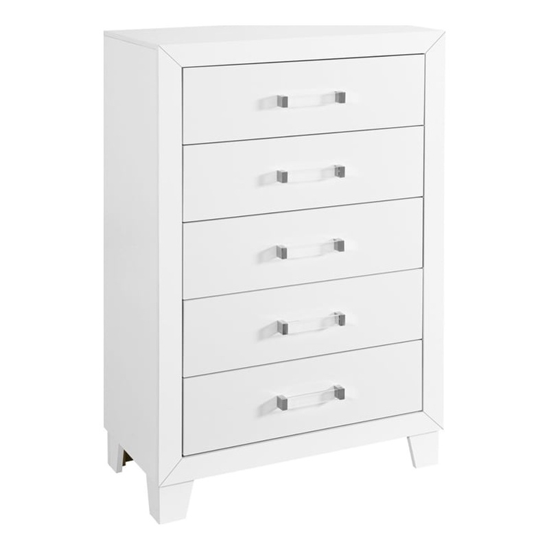 Global Furniture USA Luccia 5-Drawer White Wood Chest