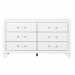 Global Furniture USA Luccia White Wood 6-Drawer Dresser