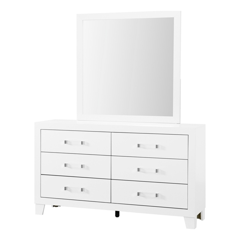 Global Furniture USA Luccia White Wood 6-Drawer Dresser