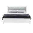 Global Furniture USA Luccia White Wood Upholstered d King Bed with LED