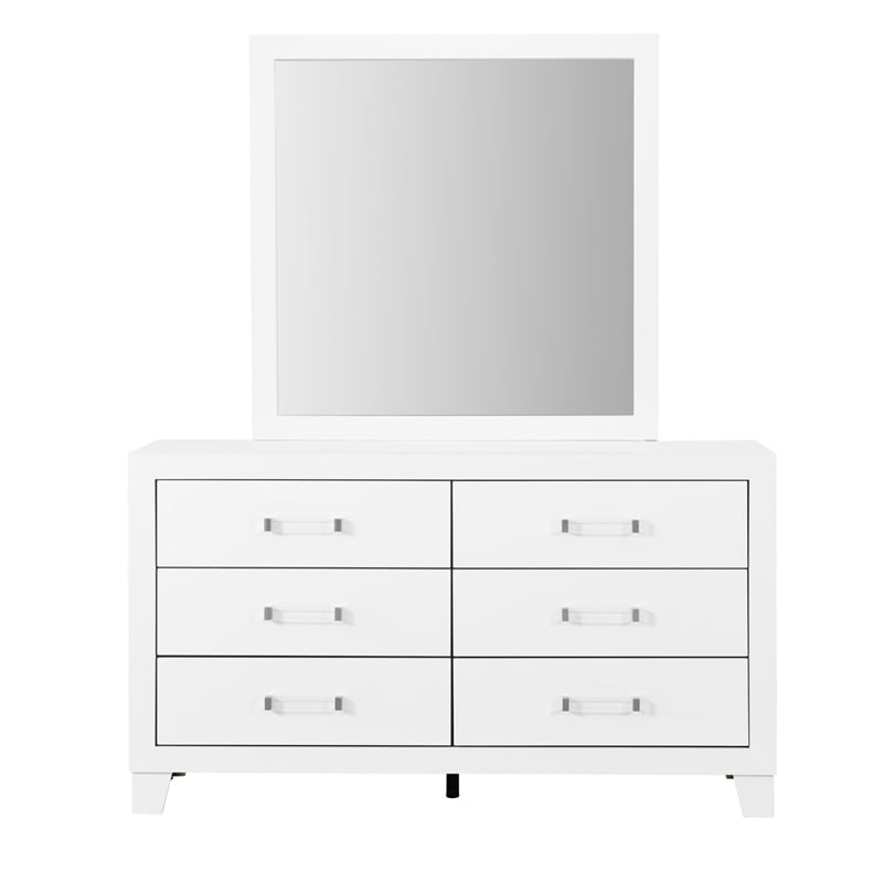 Global Furniture USA Luccia White Wooden Large Scale Mirror