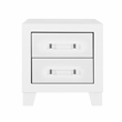 Global Furniture USA Luccia White Wood 2-Drawer Nightstand