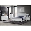 Global Furniture USA Luccia White Wood Twin Bed Set with LED