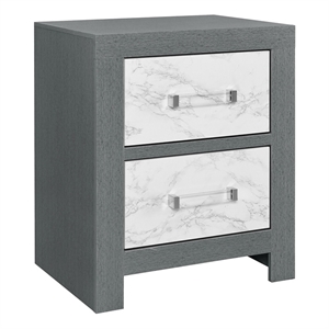 Global Furniture USA Micah Wood Gray 2-Drawer Nightstand