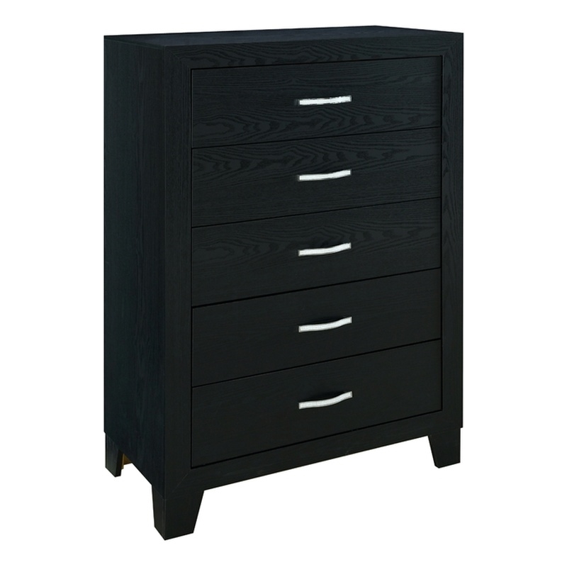 Global Furniture USA Reid Black Wood 5-Drawer Chest