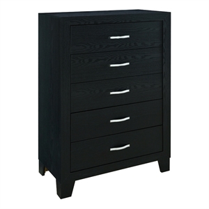 Global Furniture USA Reid Black Wood 5-Drawer Chest