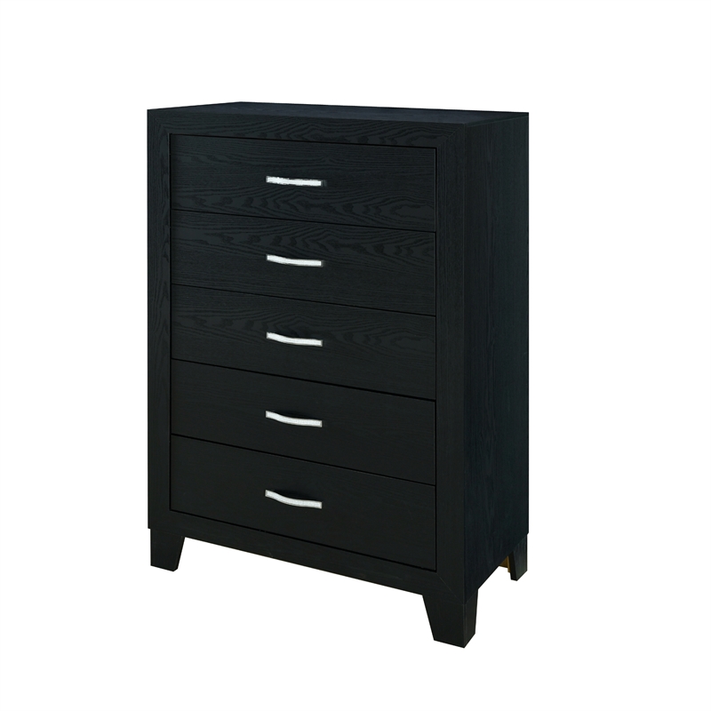 Global Furniture USA Reid Black Wood 5-Drawer Chest