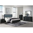Global Furniture USA Reid Sleek Black Solid Wood 6-Drawer Dresser