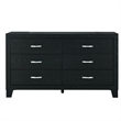 Global Furniture USA Reid Sleek Black Solid Wood 6-Drawer Dresser