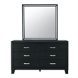 Global Furniture USA Reid Sleek Black Solid Wood 6-Drawer Dresser