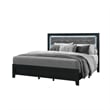 Global Furniture USA Reid Black Wood Full Bed with LED Lighting