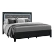 Global Furniture USA Reid Black Wood King Bed with LED Lighting