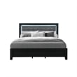 Global Furniture USA Reid Black Wood King Bed with LED Lighting