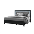 Global Furniture USA Reid Black Wood King Bed with LED Lighting