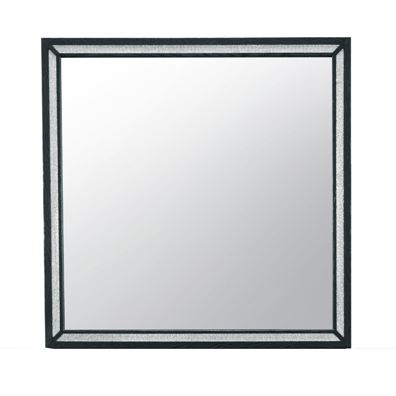 Global Furniture USA Reid Sleek Black Wood Large Scale Mirror