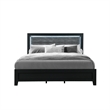 Global Furniture USA Reid Black Wood Queen Bed with LED Lighting