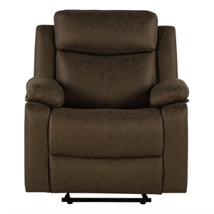 global furniture usa u6026 dark brown upholstered microfiber glider recliner