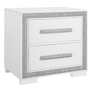Global Furniture USA Andros Silver Solid Wood 2-Drawer Nightstand