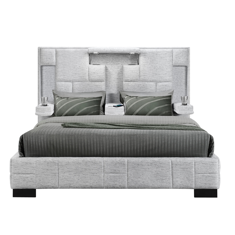 Global Furniture USA Oscar Gray Bryson Fabric King Bed