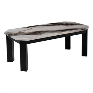 Global Furniture USA Lambo Black Faux Panda Marble Paper Finish Coffee Table