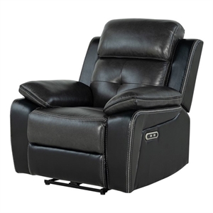 global furniture usa u5050 blanche charcoal & black power fabric finish recliner