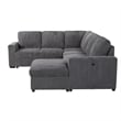 Global Furniture USA U2660 Gray Fabric Modular Sectional with Pullout