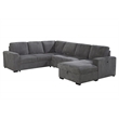 Global Furniture USA U2660 Gray Fabric Modular Sectional with Pullout