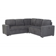 Global Furniture USA U2660 Gray Fabric Sectional FW/O Chaise and W/ Pullout