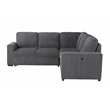 Global Furniture USA U2660 Gray Fabric Sectional FW/O Chaise and W/ Pullout