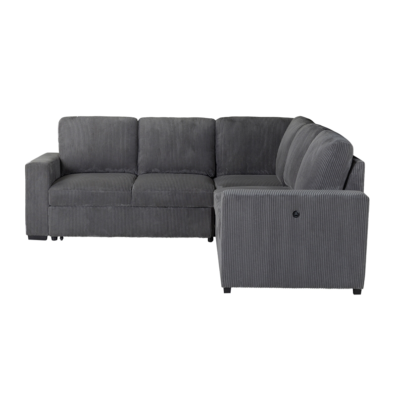 Global Furniture USA U2660 Gray Sectional W/O Chaise and W/O Pullout