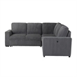 Global Furniture USA U2660 Gray Sectional W/O Chaise and W/O Pullout